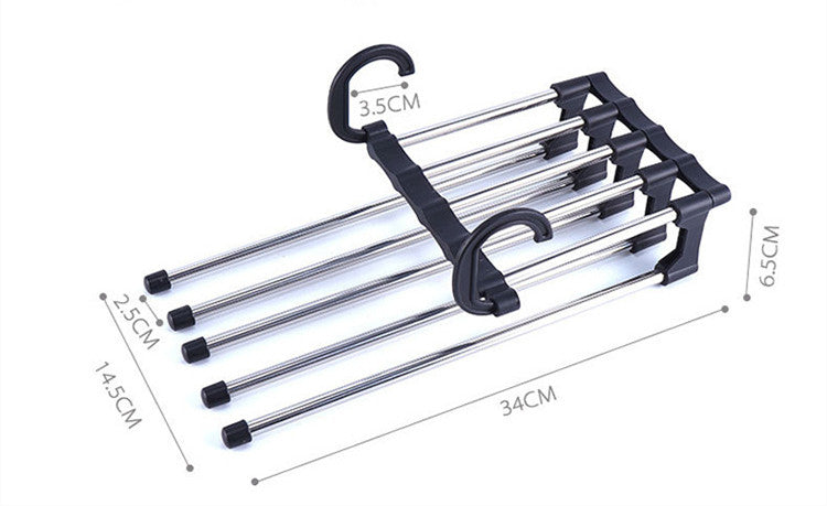 Multifunctional Stainless Steel Pants Hanger – Dual Hanging Rack