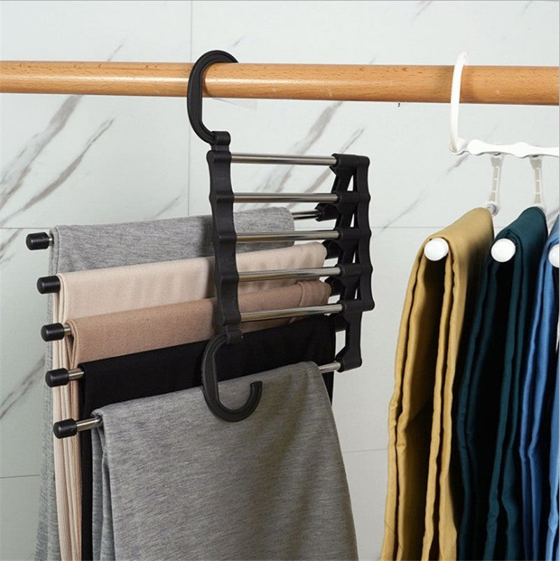 Multifunctional Stainless Steel Pants Hanger – Dual Hanging Rack