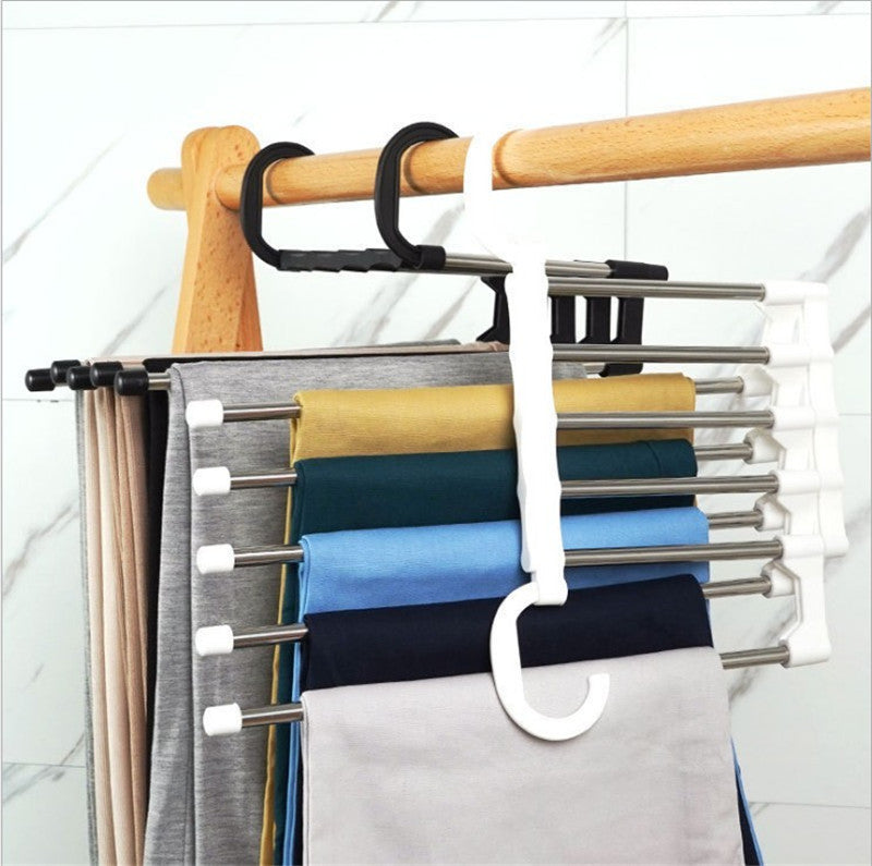 Multifunctional Stainless Steel Pants Hanger – Dual Hanging Rack