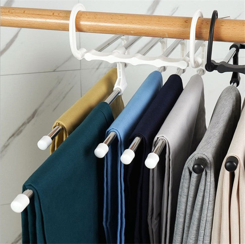 Multifunctional Stainless Steel Pants Hanger – Dual Hanging Rack