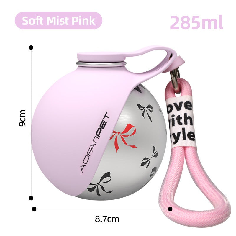 Portable Stainless Steel Pet Water Bottle with Waste Bag Dispenser